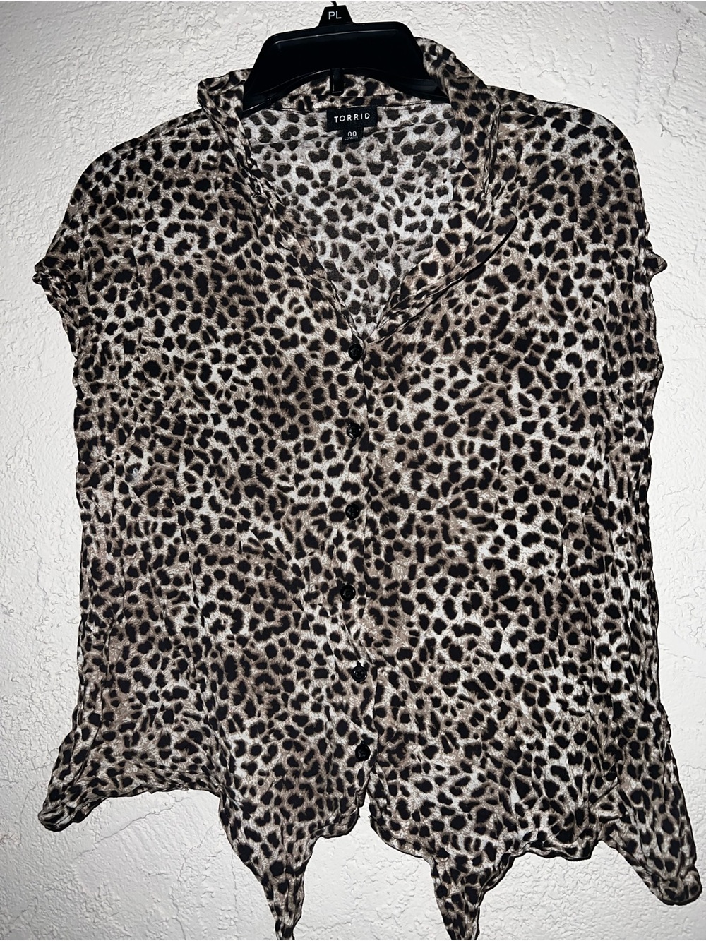 torrid Leopard Print Button-Down Top in Brown and Black